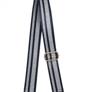 Bag Strap - Navy & Silver Stripe